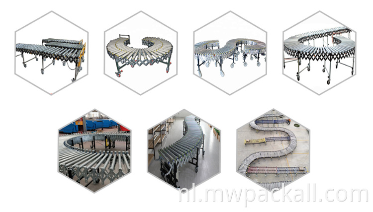 Factory Nieuw type Topverkoop Roller transportband /Uitbreidbare flexibele transportband met Power Model en zonder stroommodel